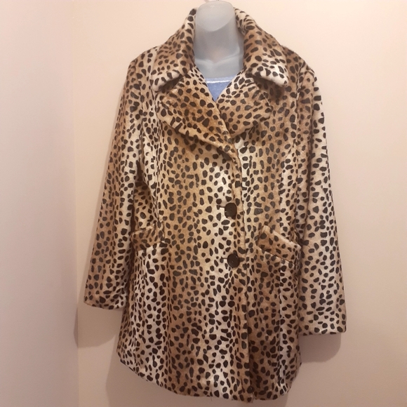 Vintage Moda Leopard Print Fake Fur Coat🇨🇦 Large - Picture 3 of 16